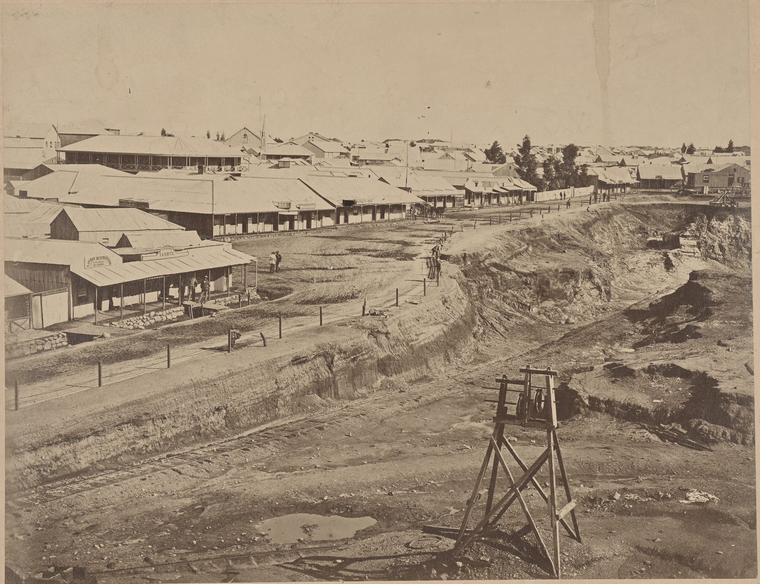 Stampa all'albumina, Mina in Africa del Sud, sitio di Kimberley, 1890 circa. Atelier41