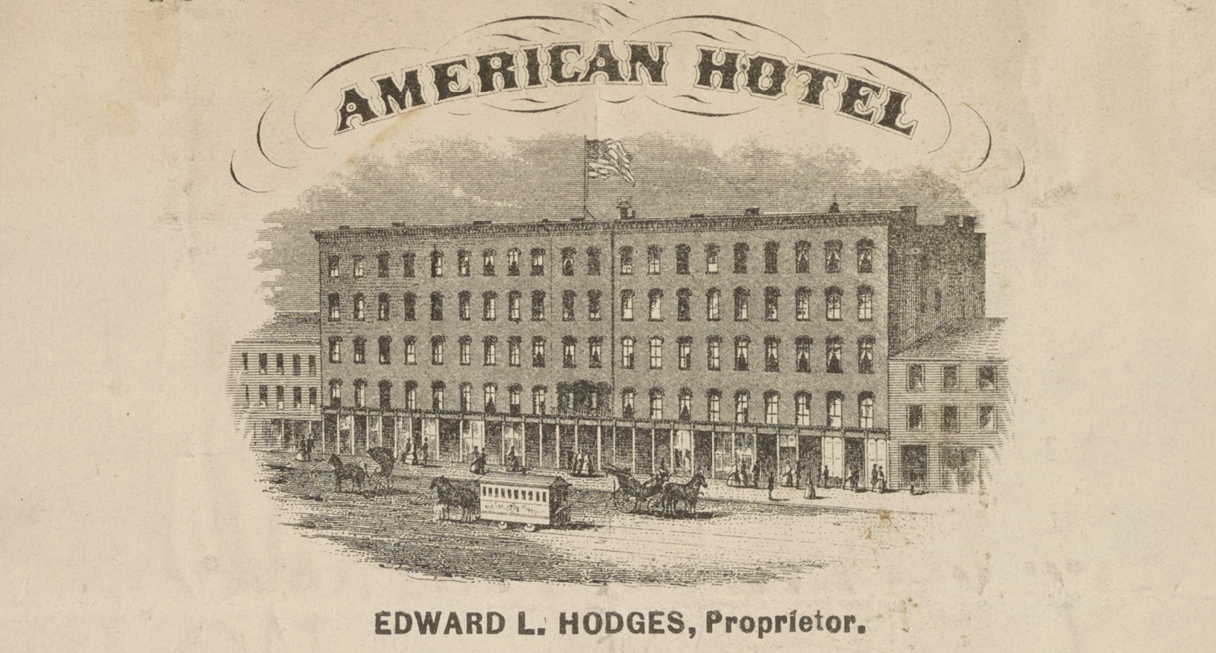 Bill of fare for American Hotel, Buffalo, at the time of Lincoln's inaugural journey. Courtesy University of Houston