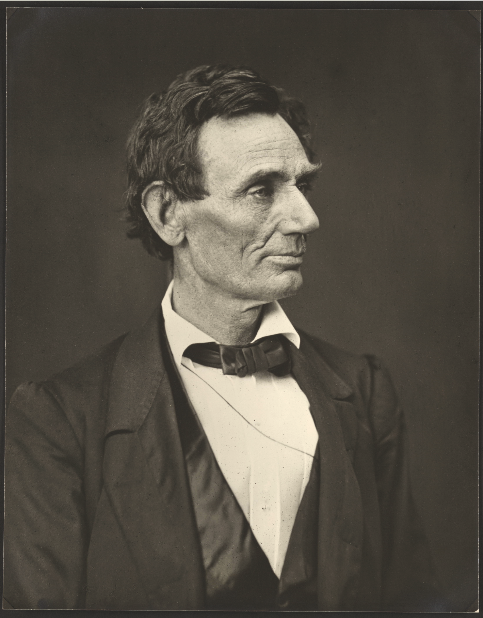 Alexander Hesler original portrait (O-26), Springfield 3 June 1860, basis of the Mississippi reproduction