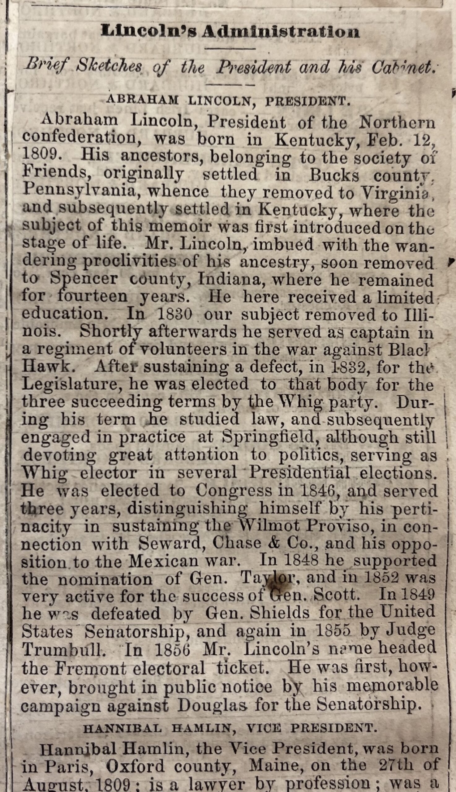 Lincoln's metamorphosis — selected bibliography