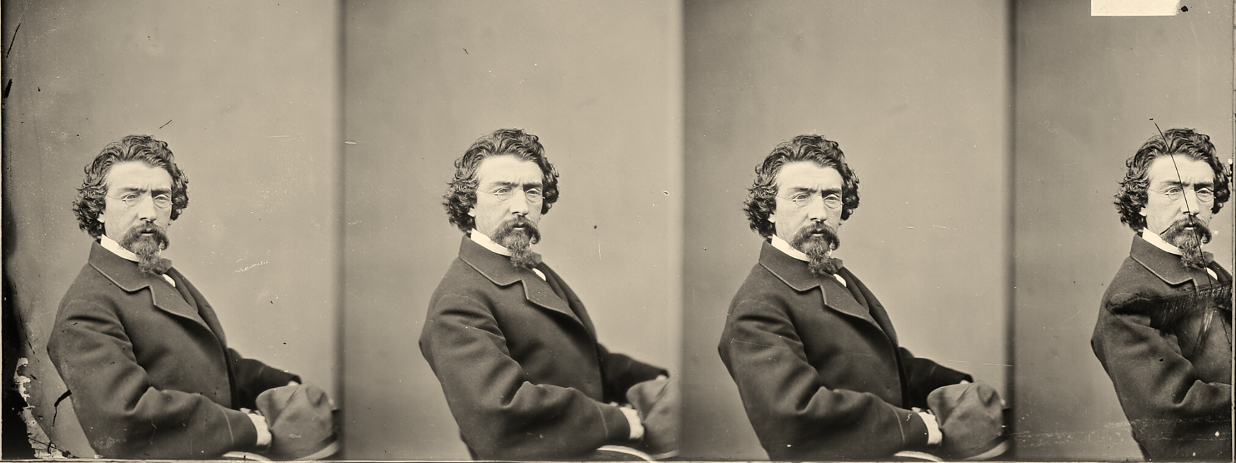 Mathew Brady multipose self-portrait, 1863 (courtesy U.S. National Archives)