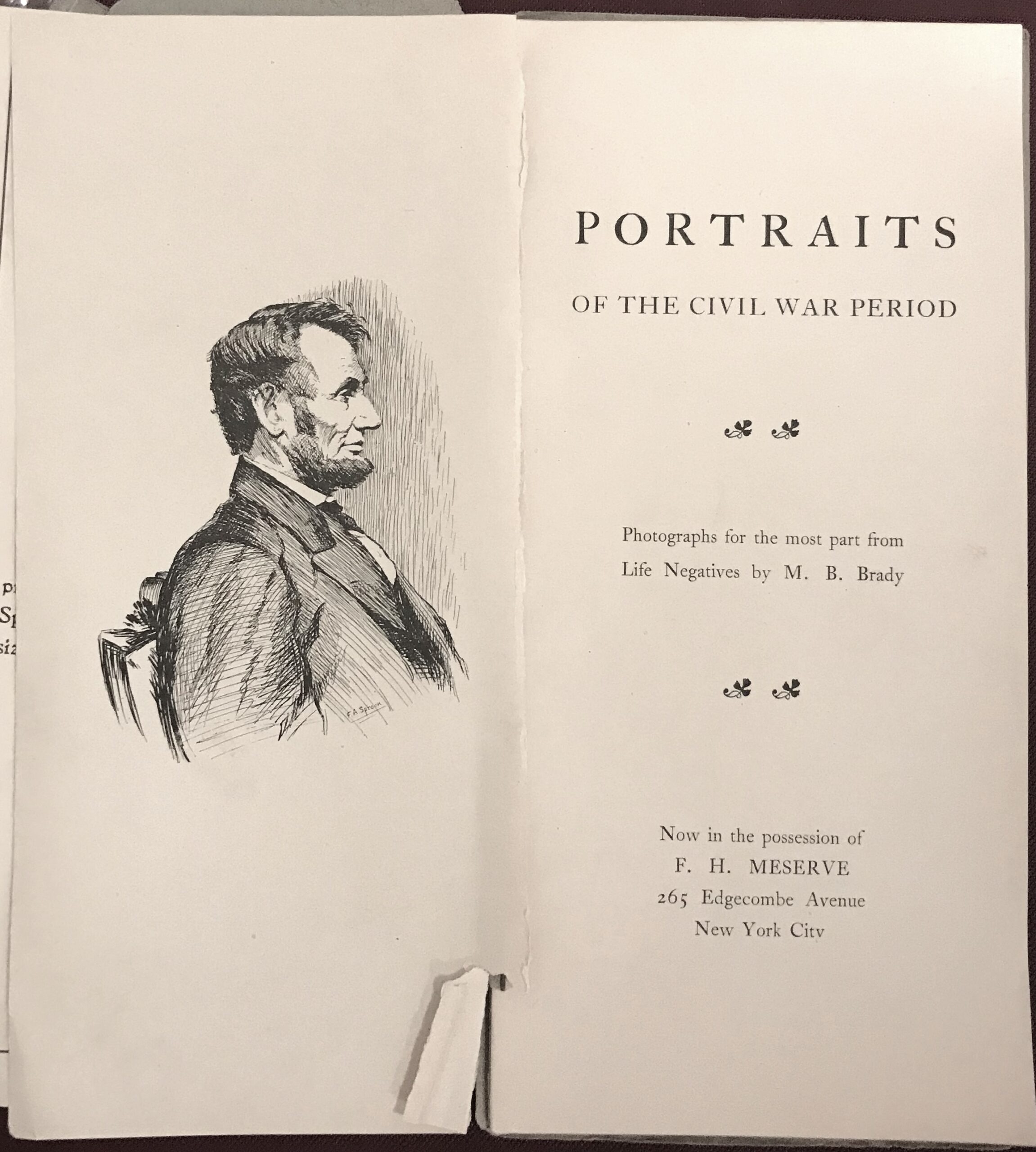Frederick Hill Meserve, Portraits of the Civil War Period, 1903 — possibly the earliest printed catalogue of historic photography