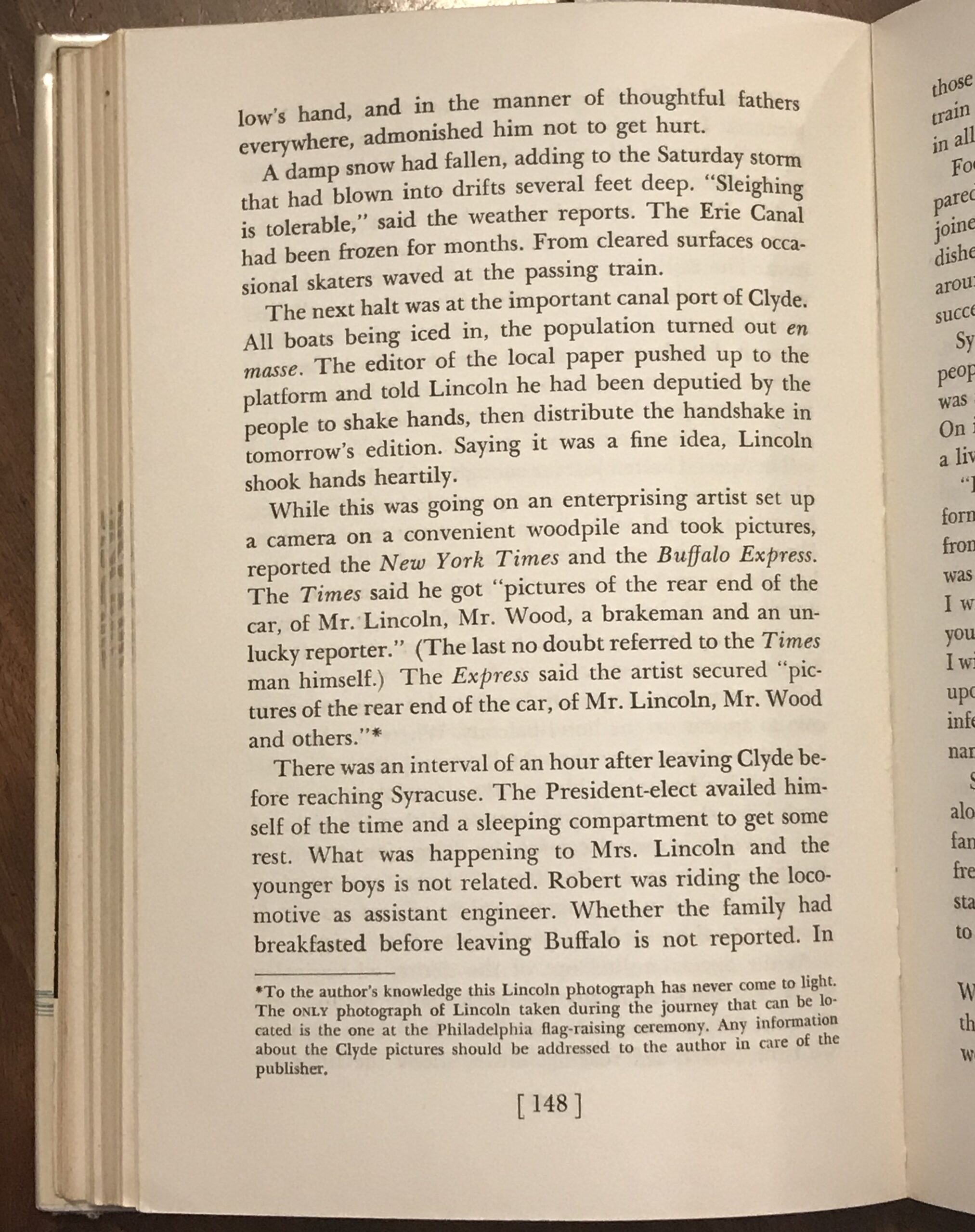 Victor Searcher, Lincoln's Journey to Greatness, a factual account of the twelve-day inaugural trip, 1960, page 148