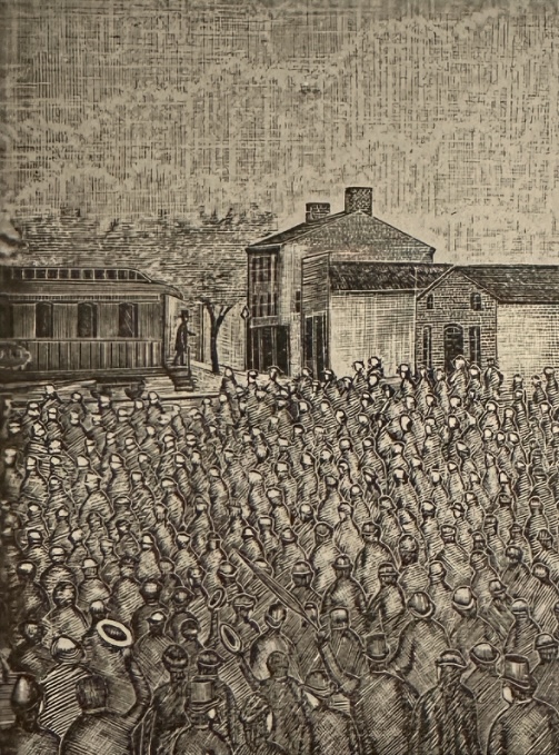 Detail of a February 1861 newspaper, Springfield