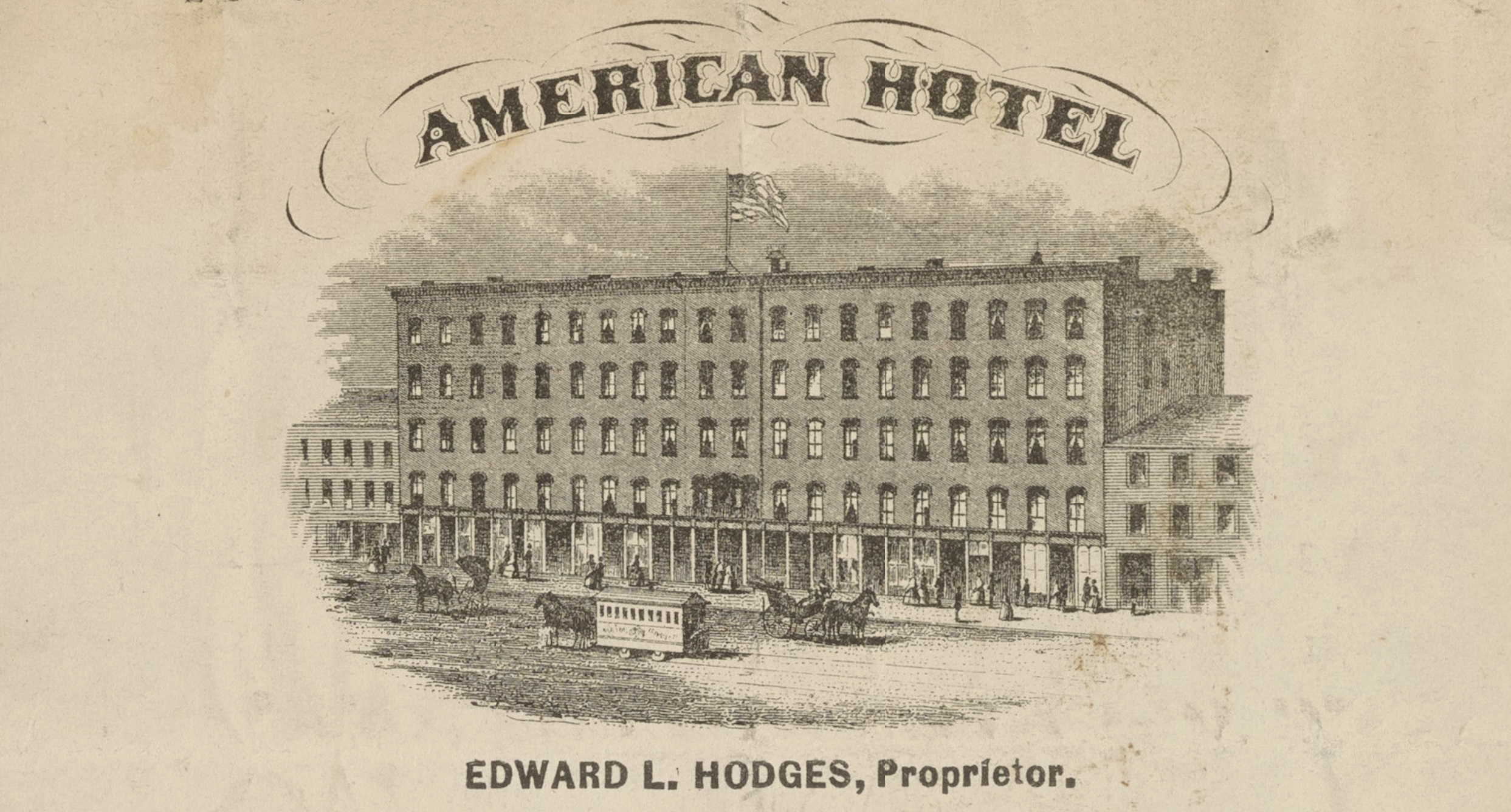Menu dell'American Hotel, Buffalo, febbraio 1861. Collezione dell'Università di Houston