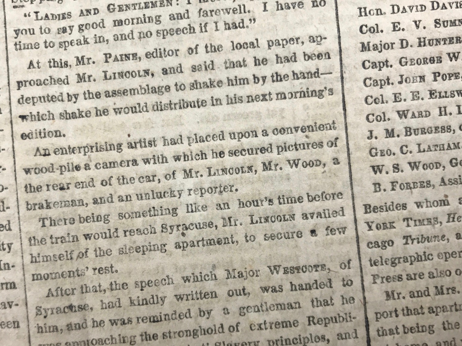 Ritaglio del New York Times