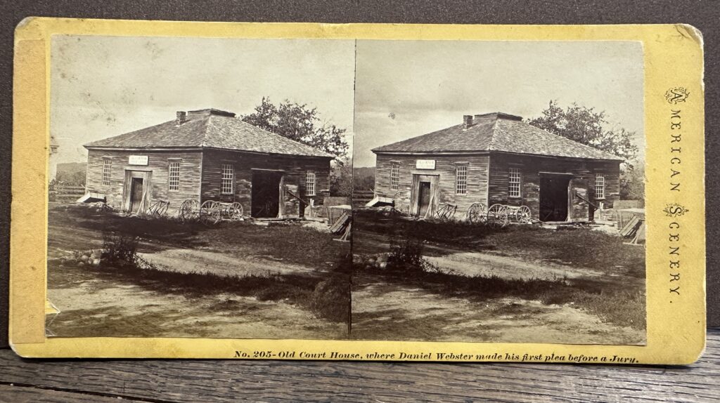 Nathan W. Pease, "Old Court House, where Daniel Webster made his first Plea for Jury", stereoscopia, anni 1860