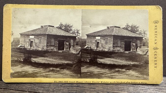 Nathan W. Pease, "Old Court House, where Daniel Webster made his first Plea for Jury", stereoscopia, anni 1860