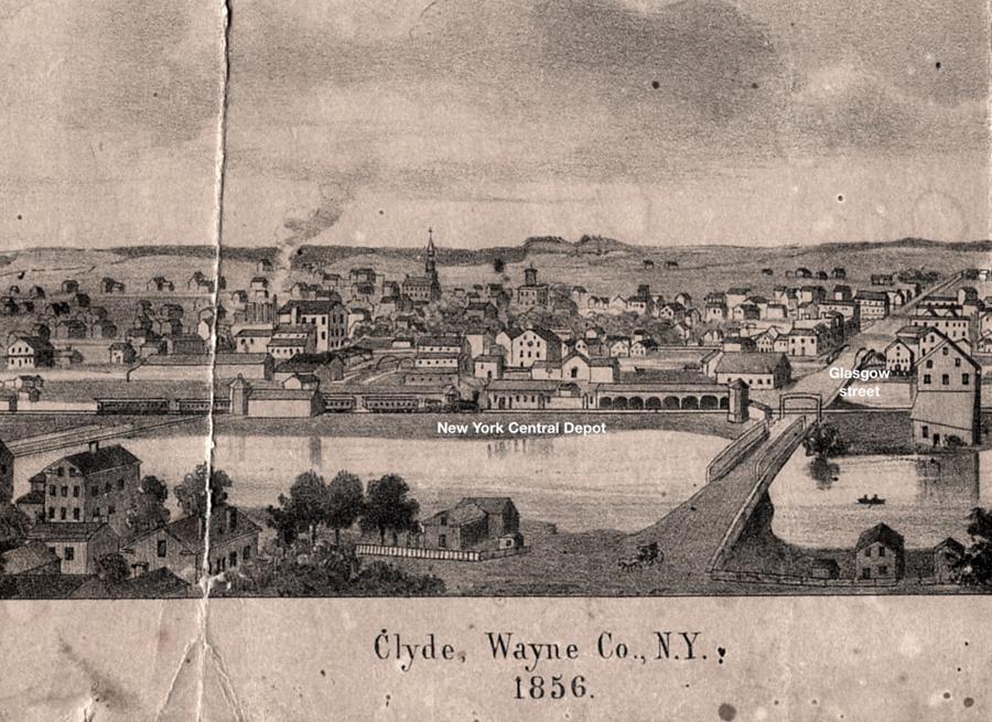 Bird's-eye view of Clyde, NY, 1856