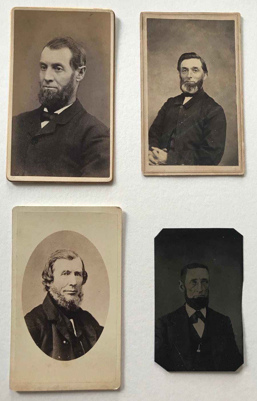 Four post-war portraits of bearded Americans